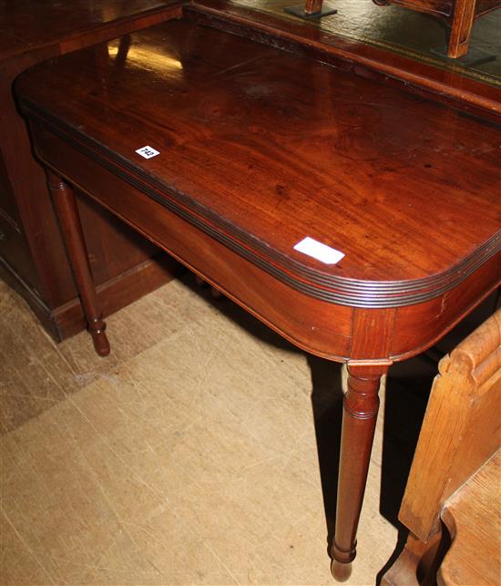 Regency mahogany D shaped tea table